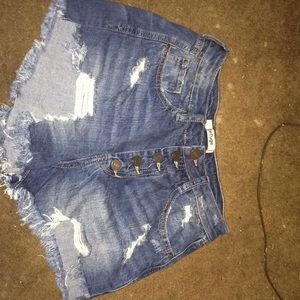 High waisted ripped shorts size 2